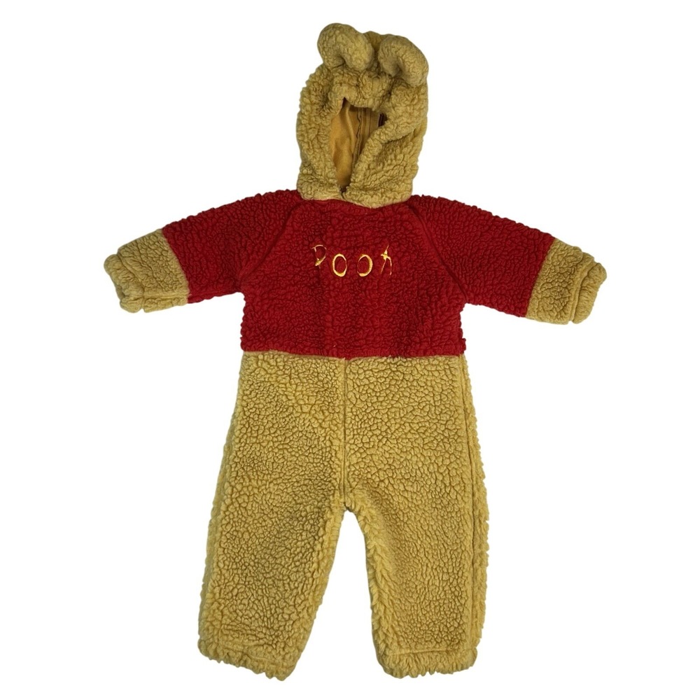Disney Store Winnie the Pooh Fuzzy Plush Vintage Halloween Costume Toddler Size